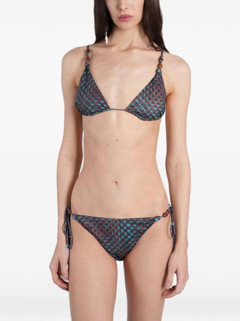 SIEDRÉS bead-embellished checkered bikini