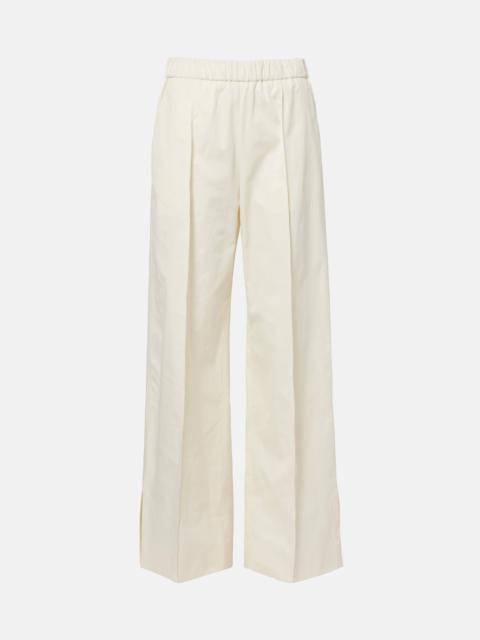 Jil Sander Pleated cotton wide-leg pants