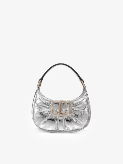 JIMMY CHOO Edie Hobo Mini
Silver Vintage Metallic Leather Mini Bag