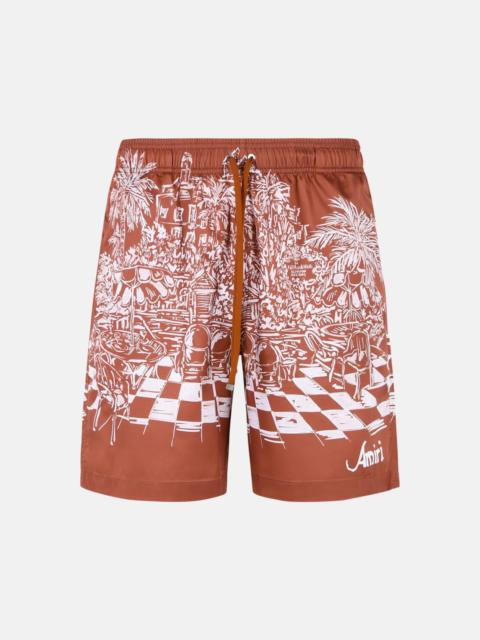 AMIRI TERRACOTTA POLYESTER SWIMSUIT