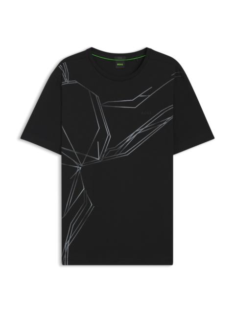 BOSS STRETCH-COTTON T-SHIRT WITH DEGRADÉ PRINT