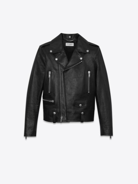 SAINT LAURENT motorcycle jacket in black vintage leather