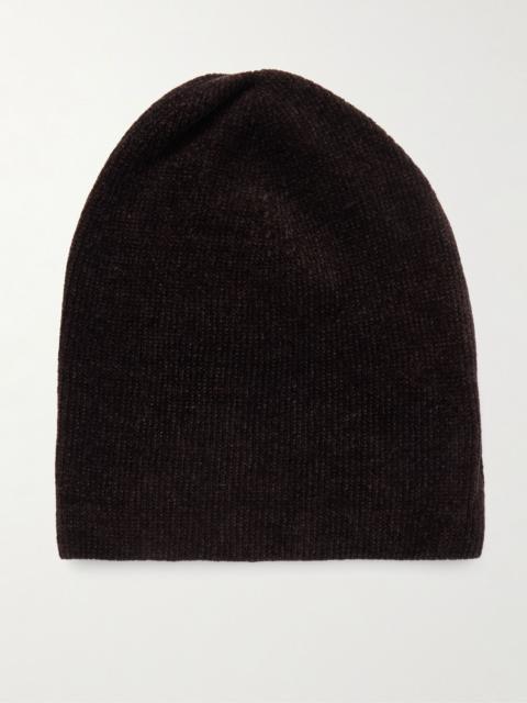 GABRIELA HEARST Spire ribbed silk beanie Chocolate