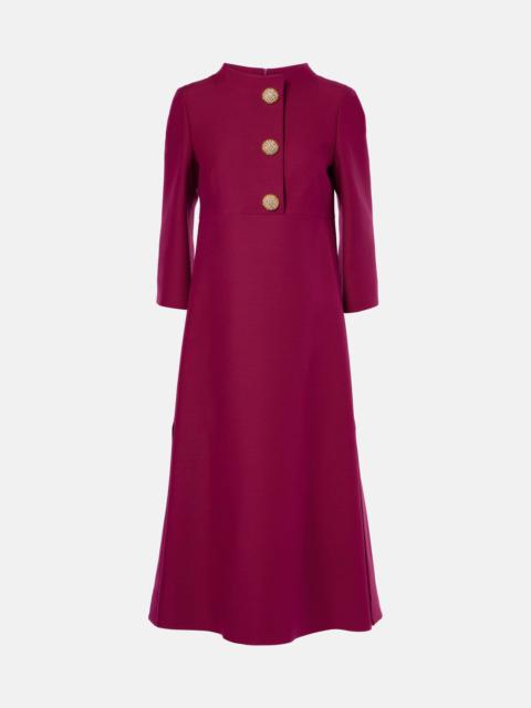 Valentino Embellished Crepe Couture midi dress