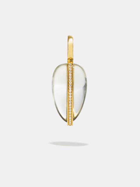 By Pariah Small Diamond Pebble Pendant | Green Amethyst