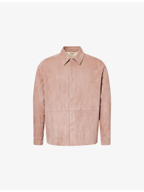 FRAME Regular-Fit Long-Sleeves Suede Shirt