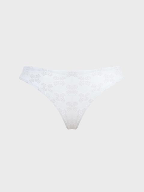 Vilebrequin WOMEN MIDI BRIEF BIKINI BOTTOM TURTLE MONOGRAM JACQUARD