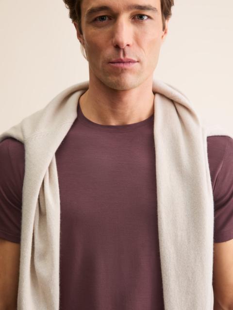 Derek Rose Basel Micro Modal T-Shirt Mahogany Brown