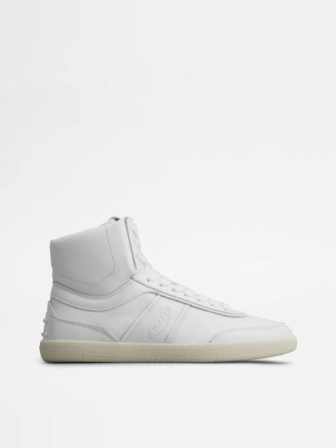 Tod's TOD'S TABS SNEAKERS HIGH-TOP IN LEATHER - WHITE
