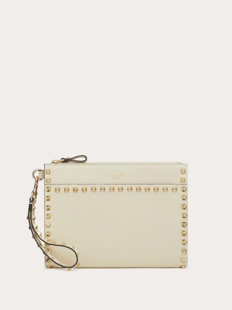 Valentino ROCKSTUD GRAINY CALFSKIN POUCH