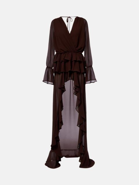 BANANHOT Giselle asymmetric tiered maxi dress