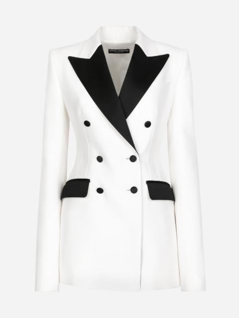 Double-breasted faille Turlington tuxedo blazer