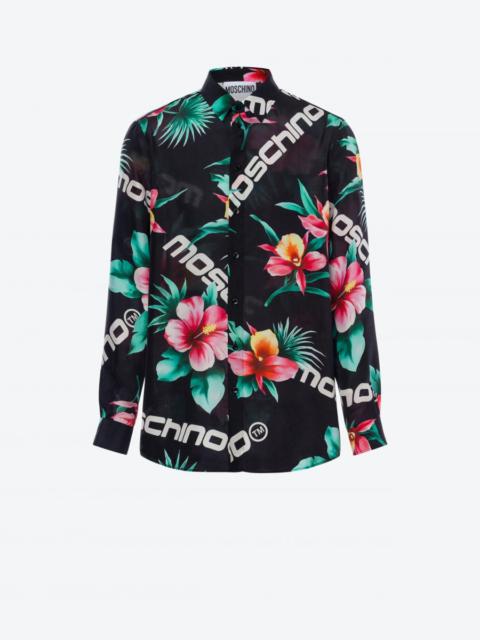 Moschino HIBISCUS PRINT HABOTAI SILK SHIRT