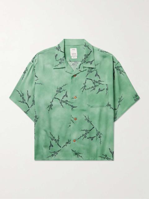 visvim Harmon Convertible-Collar Printed Silk-Cloqué Shirt