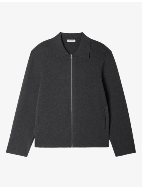 Sandro Zipped Regular-Fit Stretch-Knit Cardigan