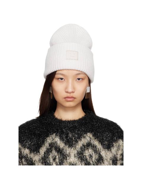 Acne Studios Off-White Large Face Logo Beanie