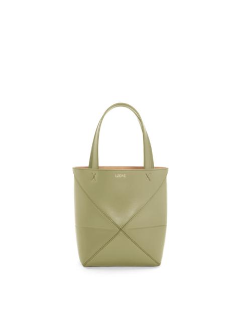 Loewe Mini Puzzle Fold tote in shiny calfskin