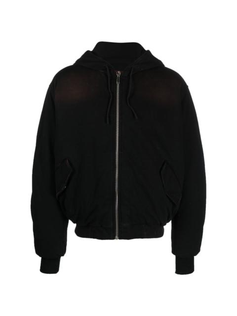 424 zip-up padded hooded jacket