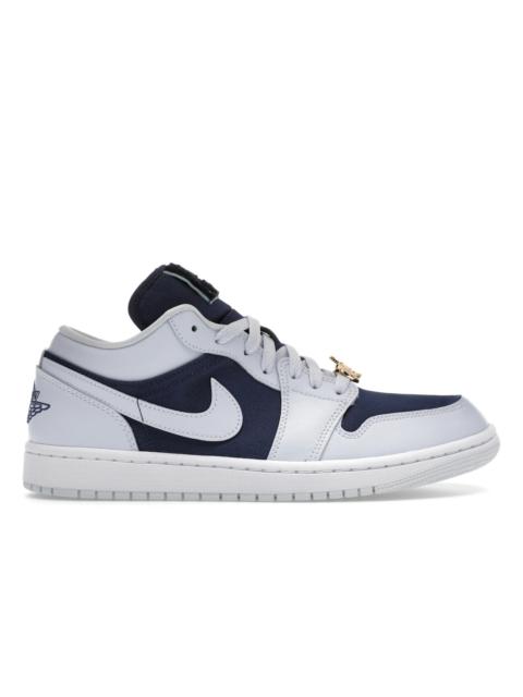 Jordan Jordan 1 Low SE Football Grey White Gym Red Midnight Navy (Women's)