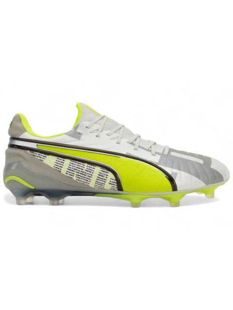 PUMA Puma King Ultimate Forever FG/AG Feather Gray Electric Lime White Flat Light Gray
