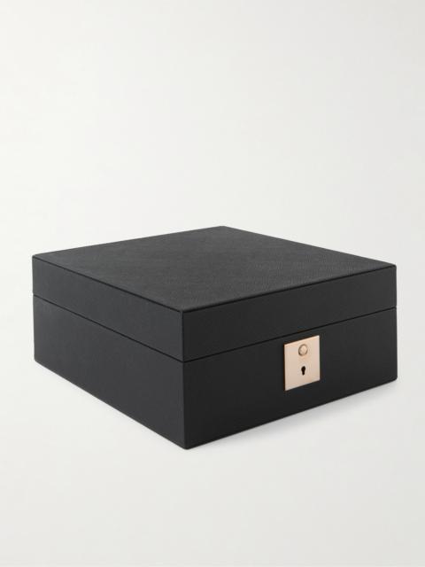 Smythson Mara Croc-Effect Leather Six-Piece Watch Box