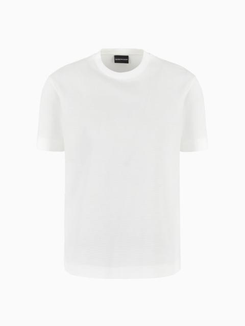 EMPORIO ARMANI 3D-effect ASV embossed jacquard jersey T-shirt