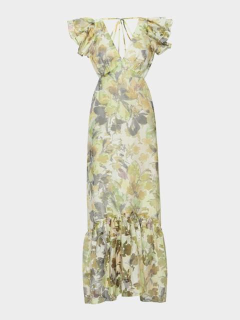 MISA Septima Backless Midi Dress