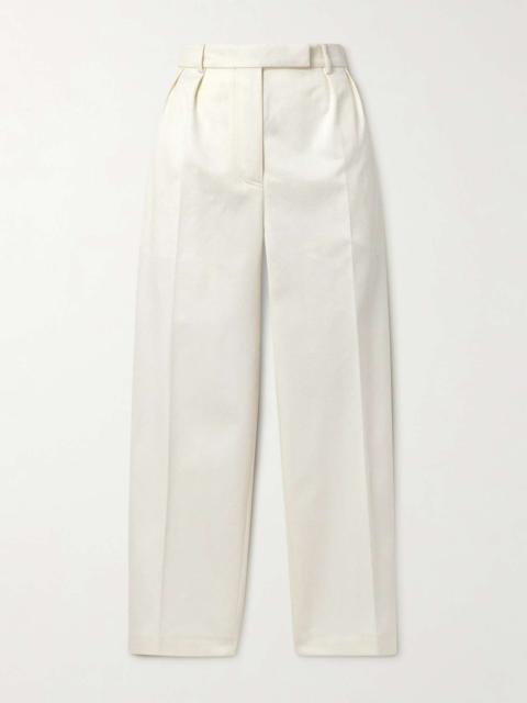 White Mesh Back Cotton Rib Contrast Cover Stitch Sweatpants