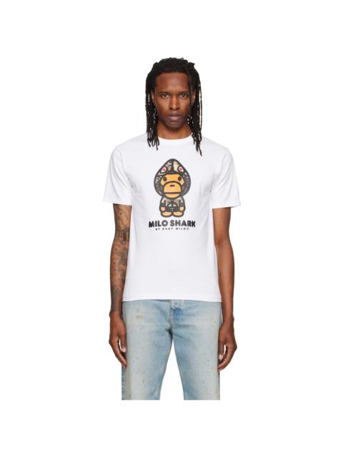 A BATHING APE® White Color Camo 'Milo Shark' FZH T-shirt