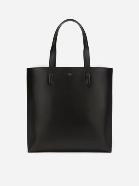 Dolce & Gabbana Calfskin Monreale shopping bag with heat-stamped logo