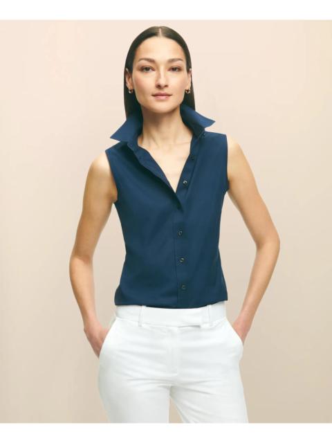 Brooks Brothers Fitted Non-Iron Stretch Supima® Cotton Sleeveless Dress Shirt