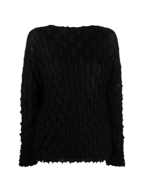 Shell-knit wool-blend jumper