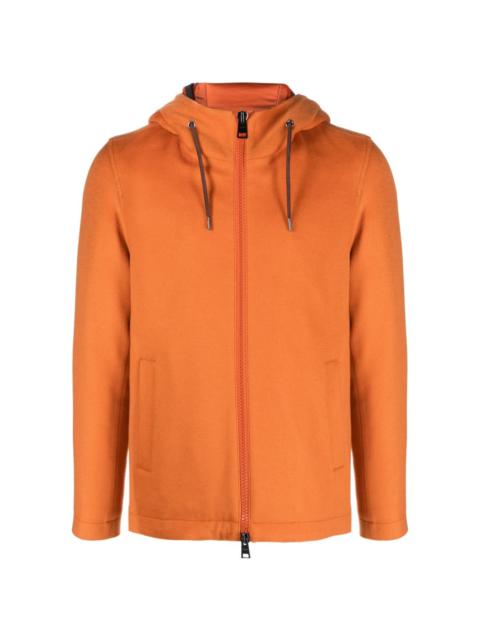 Herno lightweight cashmere hooded bomber jacket