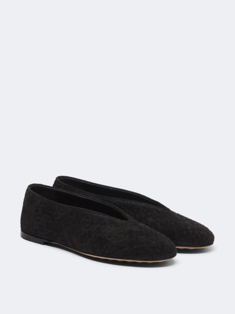 Bottega Veneta Intrecciato suede ballet flats