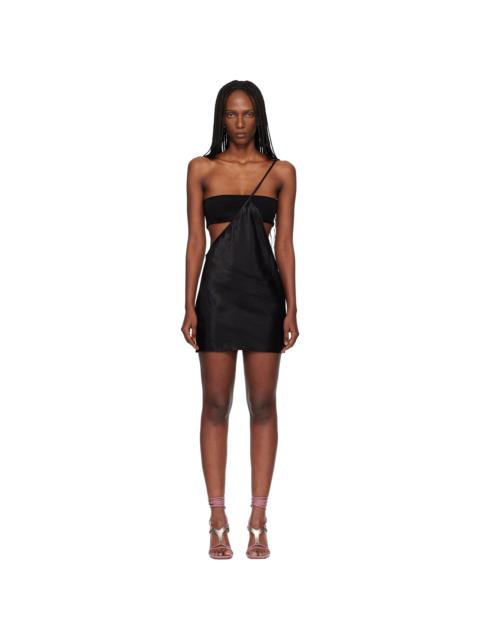 Rick Owens Black Temple Bias Strap Minidress