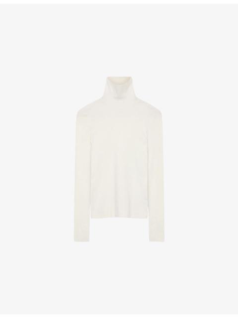 JOSEPH High-Neck Long-Sleeved Silk-Blend Top