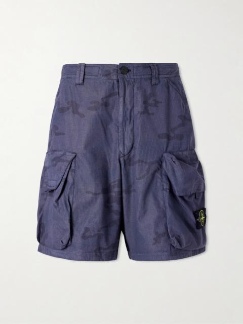 Stone Island Straight-Leg Camouflage-Print Ripstop Cotton-Blend Shorts
