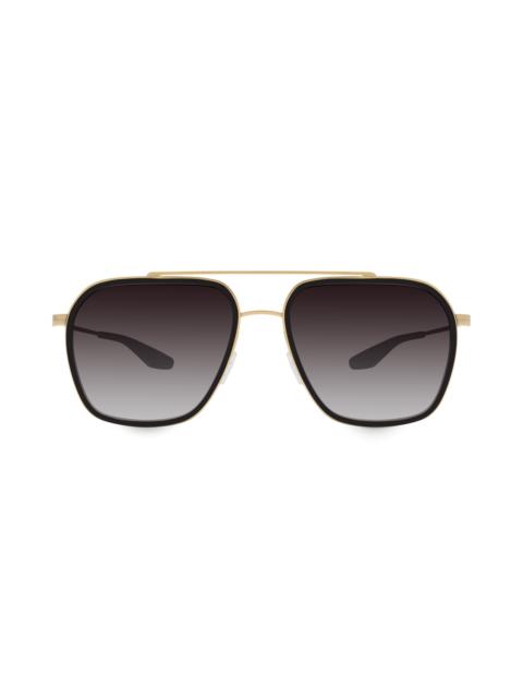 BARTON PERREIRA Men's Rizzo 60MM Titanium Aviator Sunglasses - Gold Brown