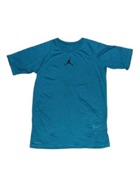 Jordan Men's Air Jordan Training Quick Dry Solid Color Logo Casual Short Sleeve Green T-Shirt 866591-467