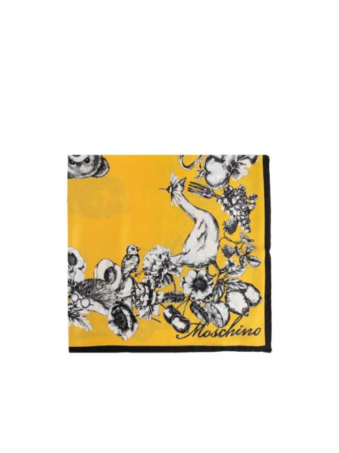 Moschino floral-print silk scarf