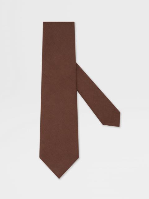 ZEGNA DARK BROWN OASI LINO TIE