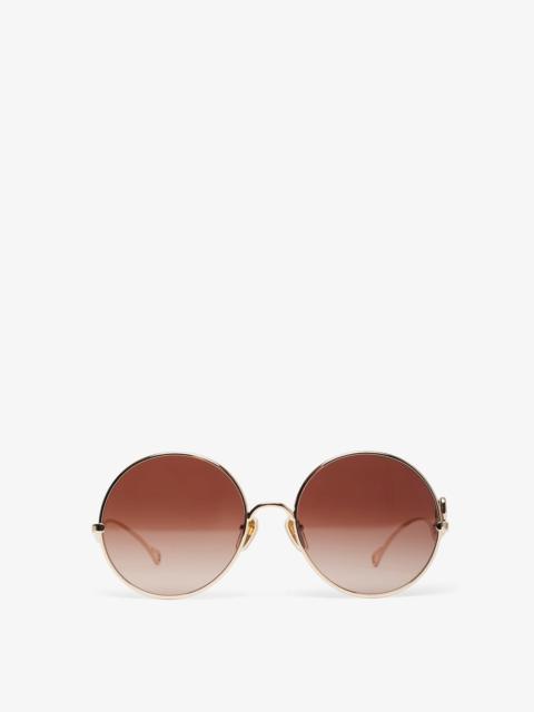 Round gold brown sunglasses