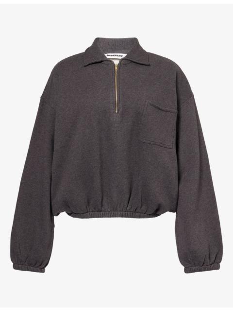 DARKPARK Alva Cropped Half-Zip Cotton Jumper