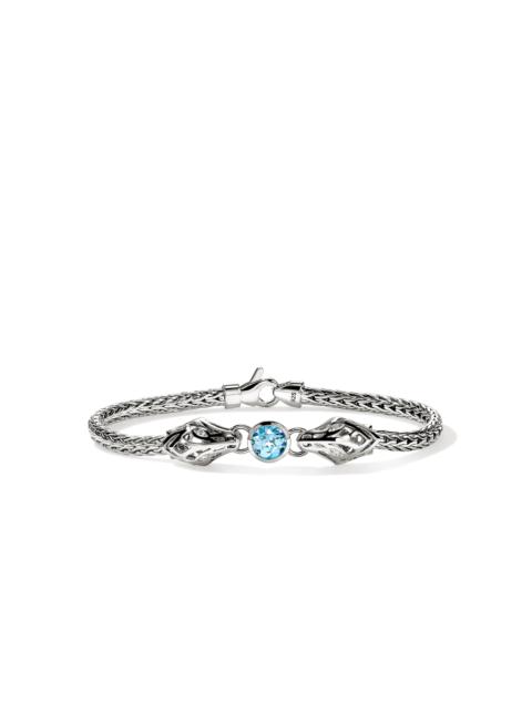 JOHN HARDY Naga Bracelet, Sterling Silver, Blue Topaz, Diamond 3.5MM