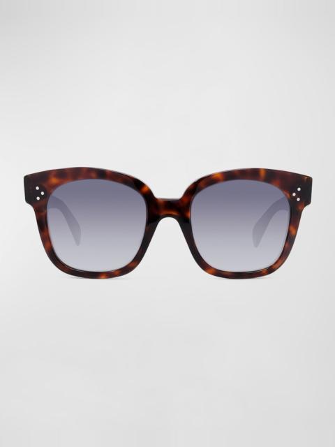 CELINE Square Polarized Acetate Sunglasses, Blue Pattern