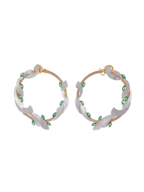 ANANYA Emerald Mogra Coronation Hoop Earrings