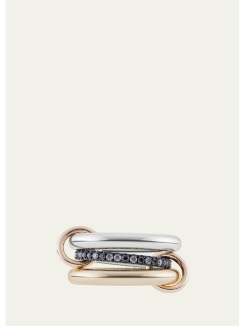 Spinelli Kilcollin Sonny 18k Gold & Silver 3-Link Ring w/ Micropave Diamonds