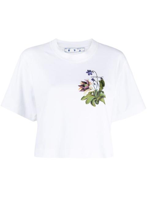 Off-White botanical Arrows cropped T-shirt