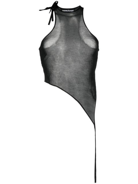 ANDREĀDAMO asymmetric sheer tank top