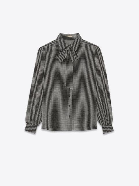 SAINT LAURENT lavallière-neck shirt in jacquard silk